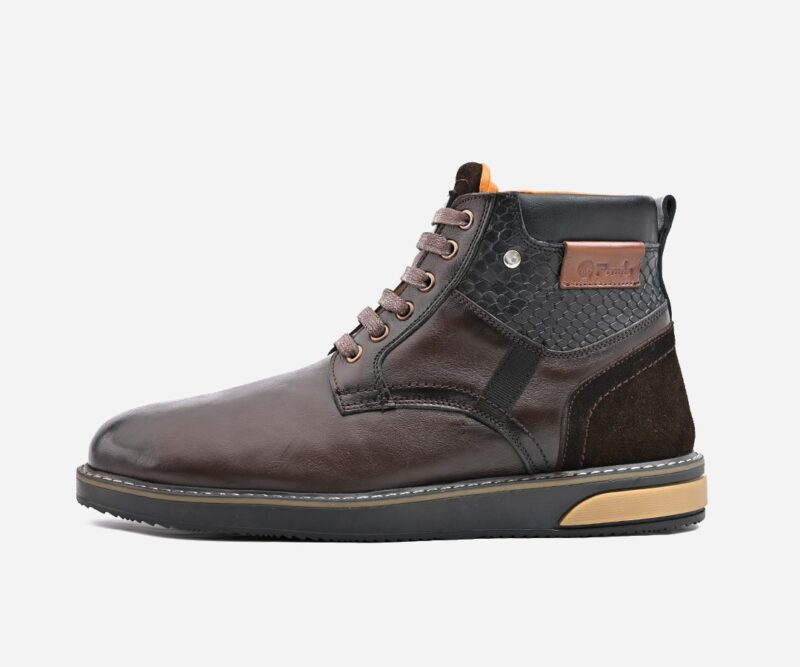 Chaussures bottine en cuir et daim marron- op35