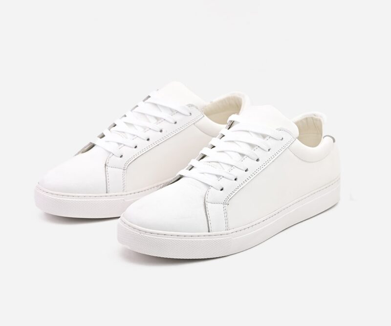 Basket simple En Cuir Blanc – op67 – Image 3