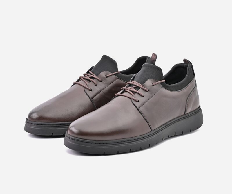 Chaussures de ville derbies Confort En Cuir Marron - op70 – Image 3