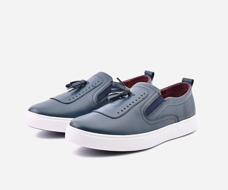 Mocassin homme en cuir Bleu - op69 – Image 3