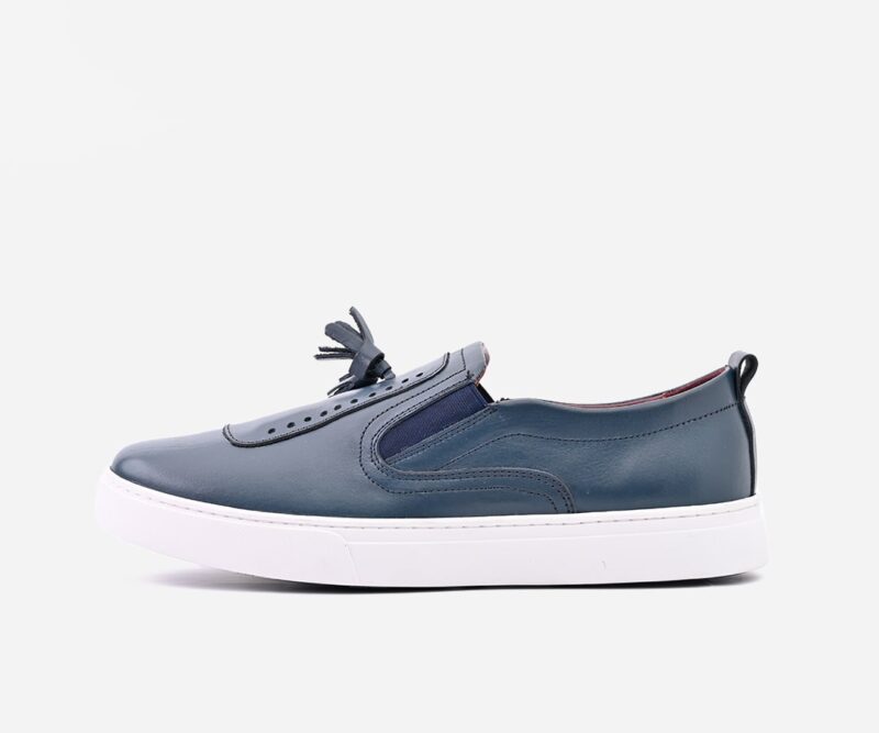 Mocassin homme en cuir Bleu - op69