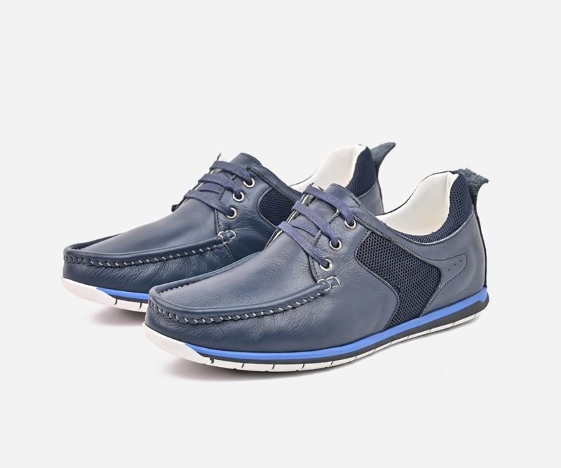 Mocassins hommes en cuir Bleu - op51 – Image 3