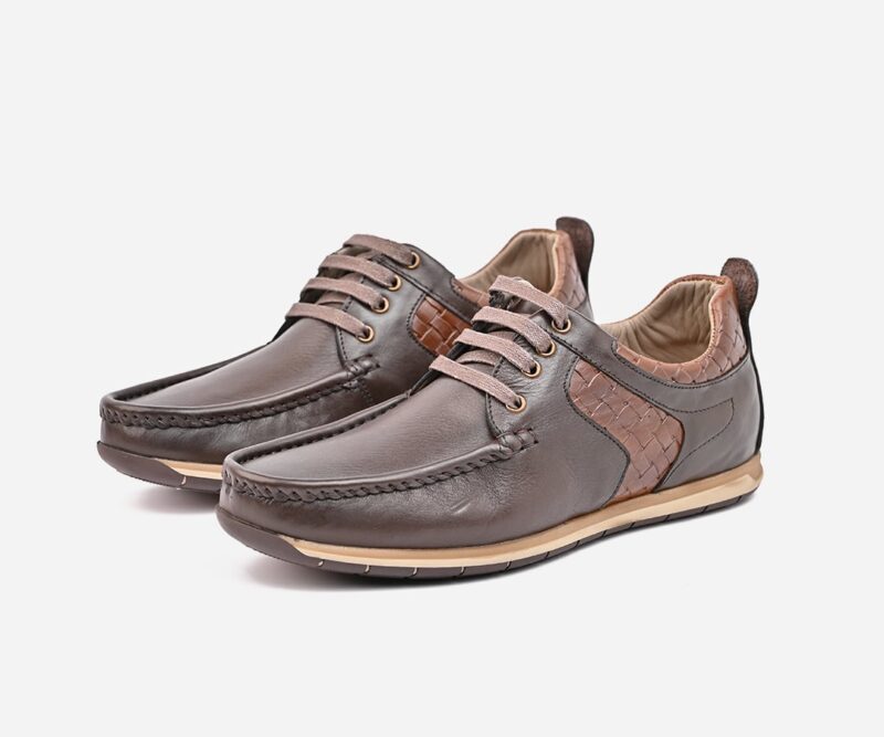 Mocassins hommes en cuir Marron - op51 – Image 3