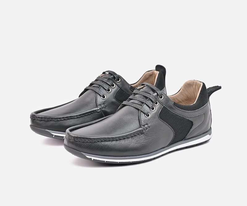 Mocassins hommes en cuir Noir - op51 – Image 2