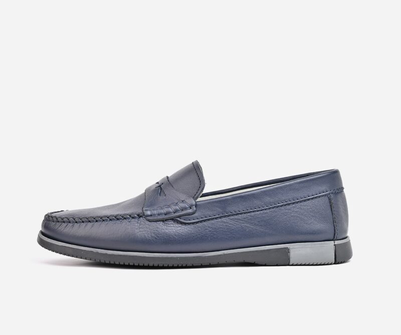 Mocassin homme en cuir Bleu – op75