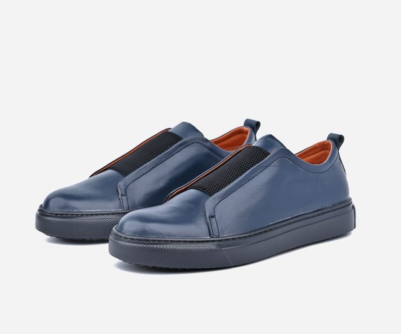 Baskets homme S-EVA en cuir bleu opiyane - op98 – Image 3