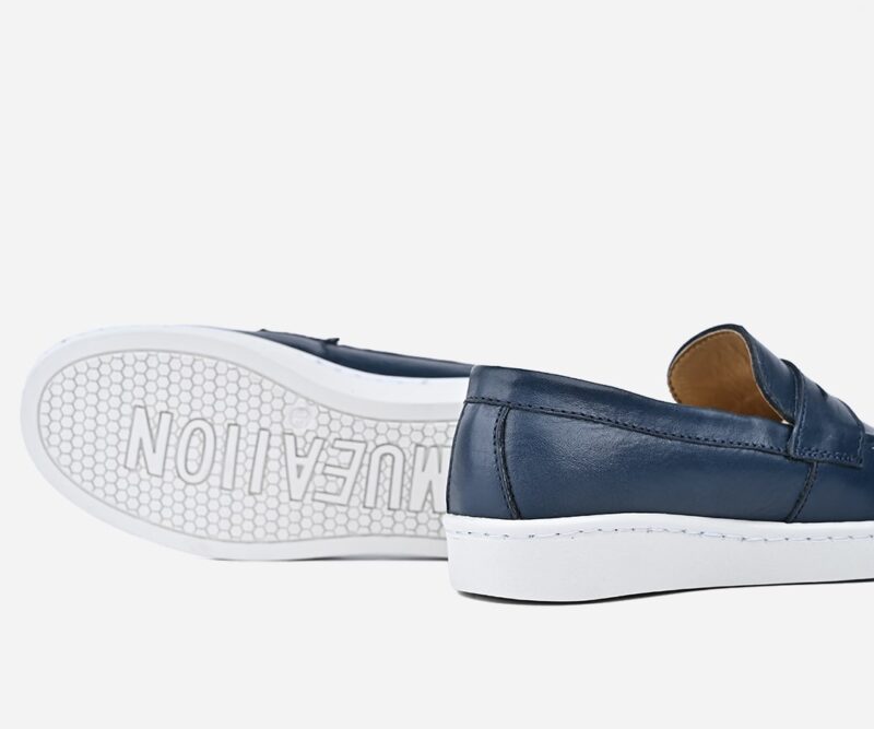 Moccasines enfant en cuir bleu - op301 – Image 2