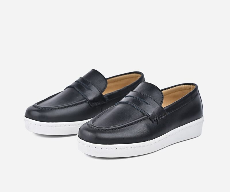 Mocassin enfant en cuir noir - op301 – Image 3