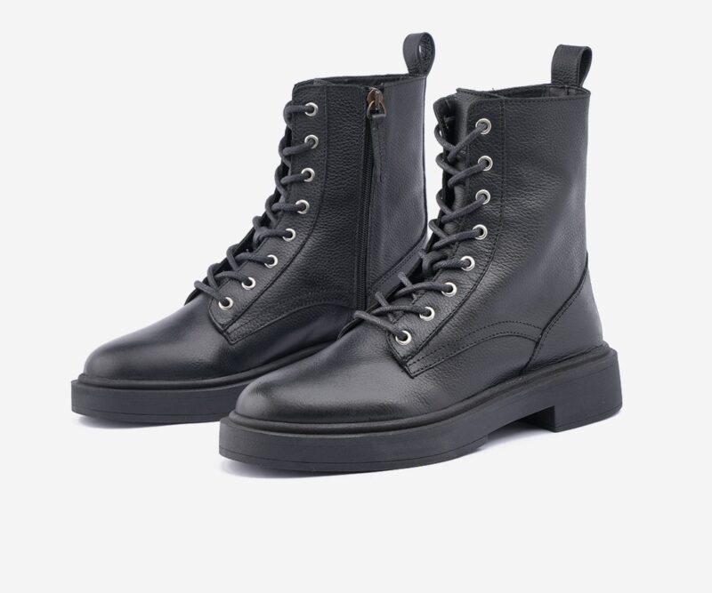 Bottines femmes noires en cuir grainé Original - op203 - <strong>OPIYANE</strong> – Image 2