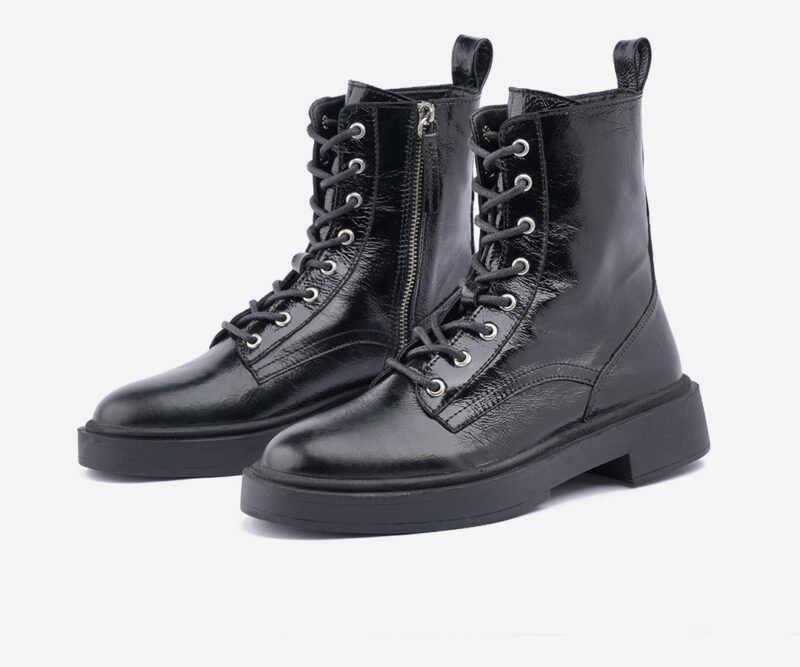 Bottines femmes noires en cuir brillant Original - op204 - <strong>OPIYANE</strong> – Image 2