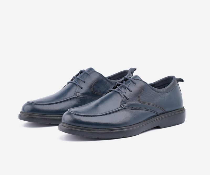 Chaussures homme en cuir tendance Bleu - op114 – Image 2