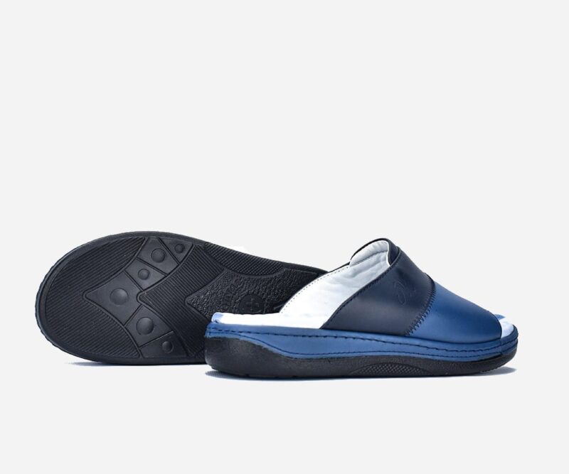 Sandales homme medical en cuir véritable bleu - op145 – Image 3